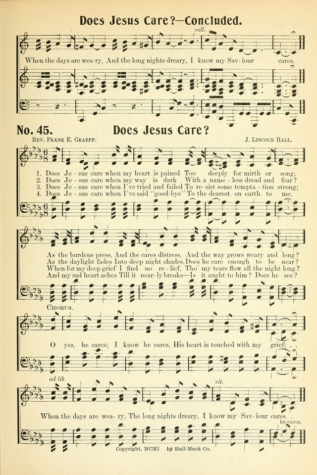 The Voice of Praise No. 2: a complete collection of Scriptural, gospel, Sunday-school and praise service songs page 50