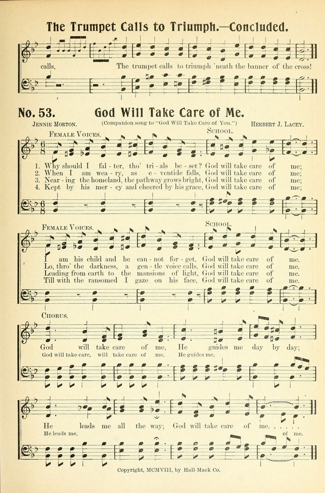 The Voice of Praise No. 2: a complete collection of Scriptural, gospel, Sunday-school and praise service songs page 58