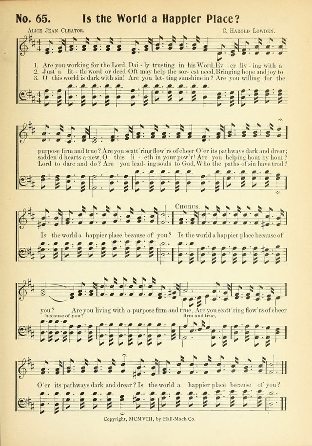 The Voice of Praise No. 2: a complete collection of Scriptural, gospel, Sunday-school and praise service songs page 70