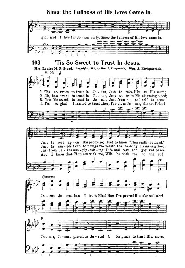 Victory Songs: For the Church, Sunday School and Evangelistic Services. page 105