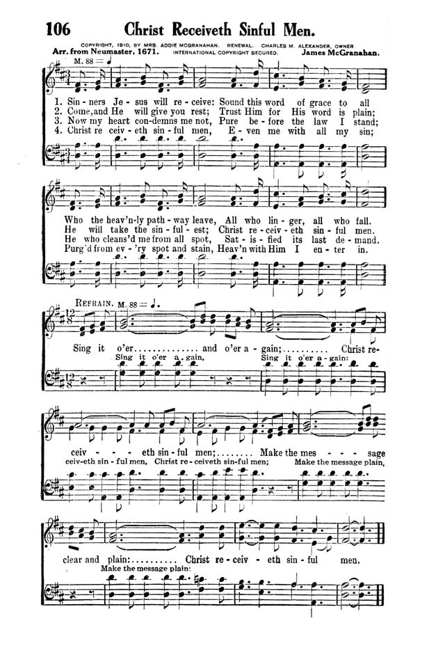 Victory Songs: For the Church, Sunday School and Evangelistic Services. page 108