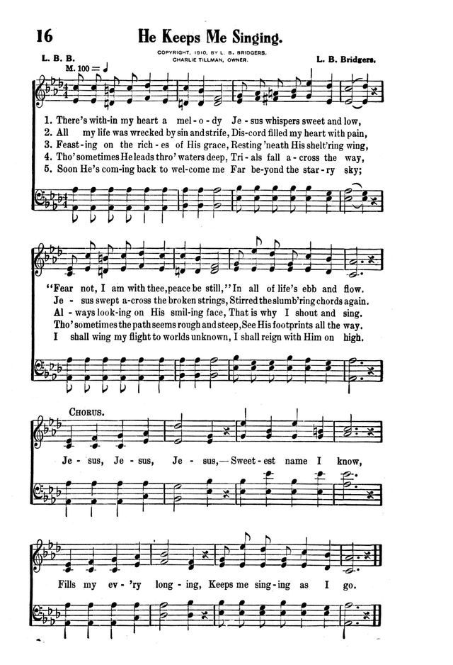 Victory Songs: For the Church, Sunday School and Evangelistic Services. page 18