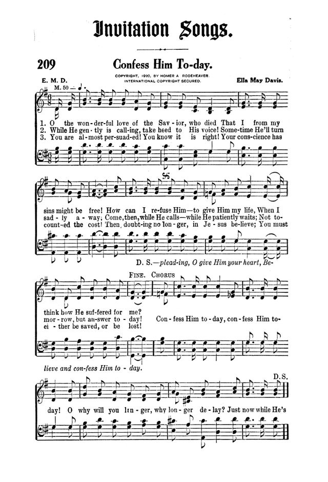 Victory Songs: For the Church, Sunday School and Evangelistic Services. page 217