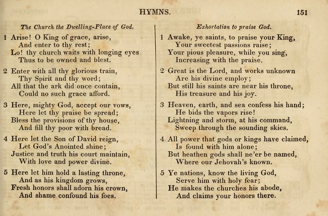 The Vestry Singing Book: being a selection of the most popular and approved tunes and hymns now extant, designed for social and religious meetings, family devotion, singing schools, etc. page 153
