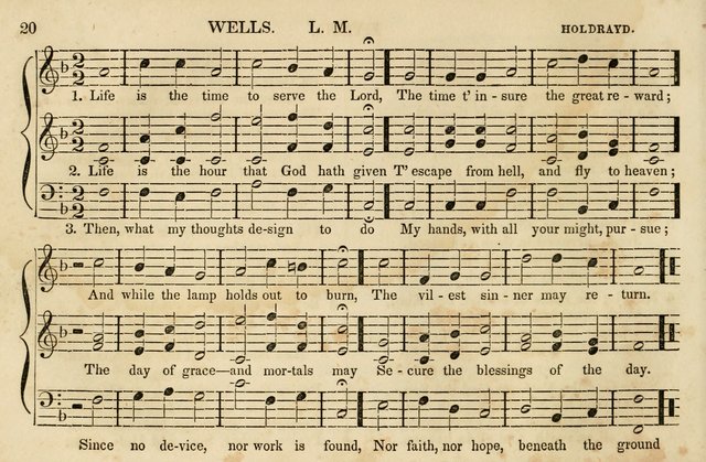 The Vestry Singing Book: being a selection of the most popular and approved tunes and hymns now extant, designed for social and religious meetings, family devotion, singing schools, etc. page 20
