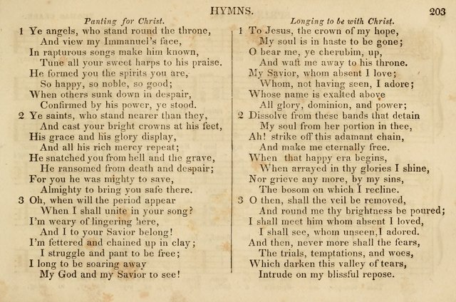 The Vestry Singing Book: being a selection of the most popular and approved tunes and hymns now extant, designed for social and religious meetings, family devotion, singing schools, etc. page 205