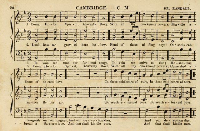 The Vestry Singing Book: being a selection of the most popular and approved tunes and hymns now extant, designed for social and religious meetings, family devotion, singing schools, etc. page 28