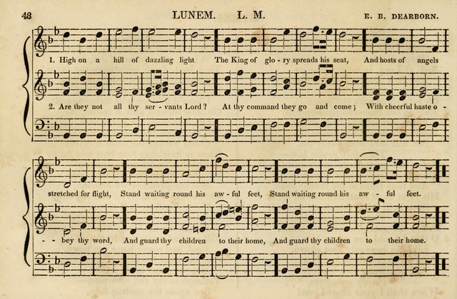 The Vestry Singing Book: being a selection of the most popular and approved tunes and hymns now extant, designed for social and religious meetings, family devotion, singing schools, etc. page 48