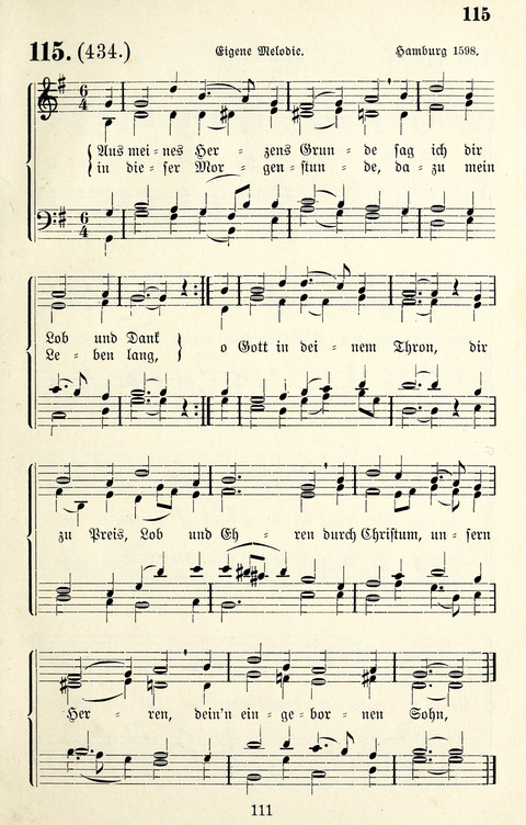 Vierstimmige Melodien für das Gesangbuch: zum gottesdienstlichen und häuslichen Gebrauch in Evangelischen Mennoniten-Gemeinden page 111