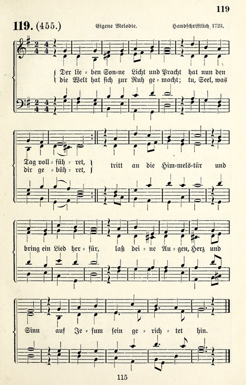 Vierstimmige Melodien für das Gesangbuch: zum gottesdienstlichen und häuslichen Gebrauch in Evangelischen Mennoniten-Gemeinden page 115