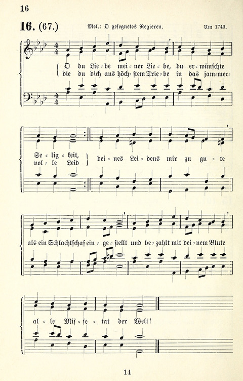 Vierstimmige Melodien für das Gesangbuch: zum gottesdienstlichen und häuslichen Gebrauch in Evangelischen Mennoniten-Gemeinden page 14