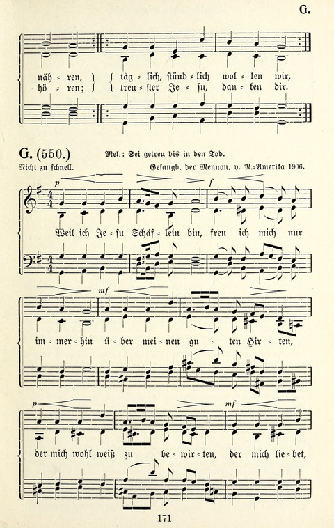 Vierstimmige Melodien für das Gesangbuch: zum gottesdienstlichen und häuslichen Gebrauch in Evangelischen Mennoniten-Gemeinden page 171