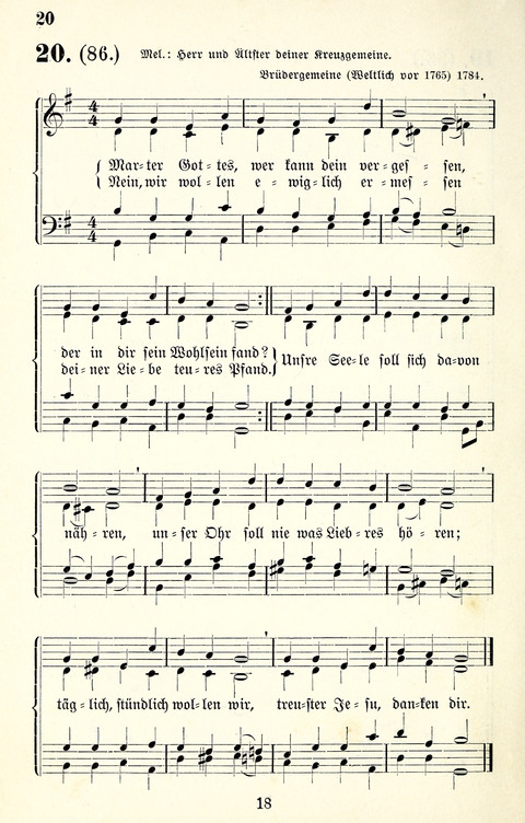 Vierstimmige Melodien für das Gesangbuch: zum gottesdienstlichen und häuslichen Gebrauch in Evangelischen Mennoniten-Gemeinden page 18