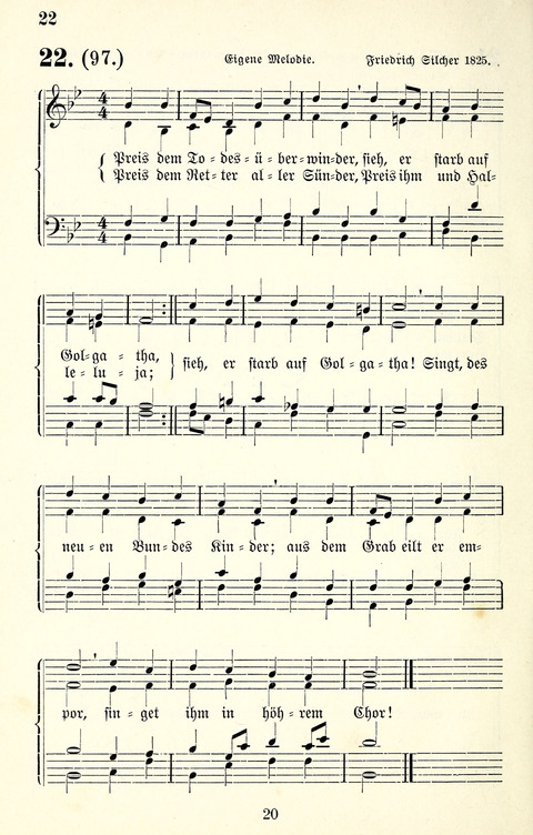 Vierstimmige Melodien für das Gesangbuch: zum gottesdienstlichen und häuslichen Gebrauch in Evangelischen Mennoniten-Gemeinden page 20