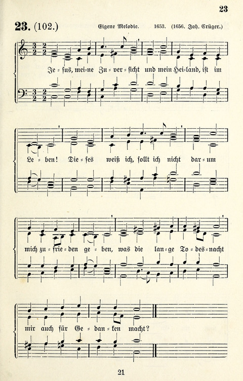 Vierstimmige Melodien für das Gesangbuch: zum gottesdienstlichen und häuslichen Gebrauch in Evangelischen Mennoniten-Gemeinden page 21