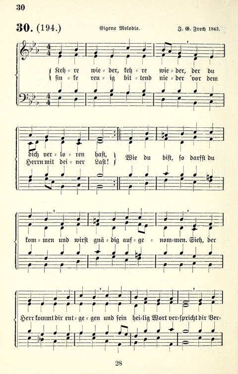 Vierstimmige Melodien für das Gesangbuch: zum gottesdienstlichen und häuslichen Gebrauch in Evangelischen Mennoniten-Gemeinden page 28