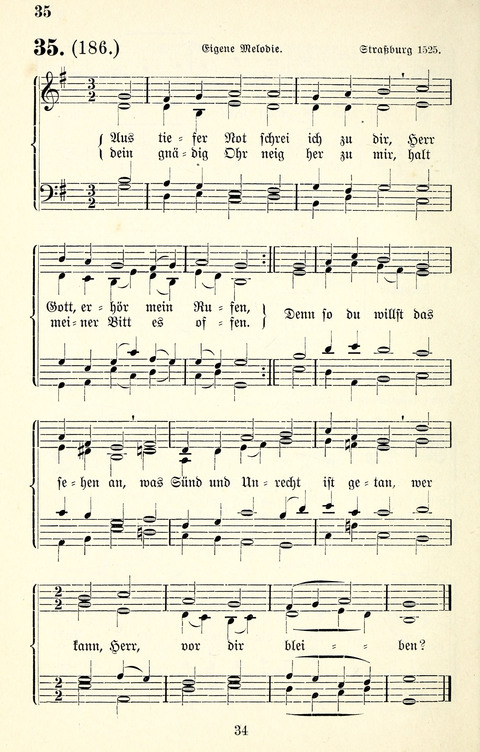 Vierstimmige Melodien für das Gesangbuch: zum gottesdienstlichen und häuslichen Gebrauch in Evangelischen Mennoniten-Gemeinden page 34
