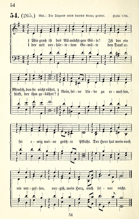 Vierstimmige Melodien für das Gesangbuch: zum gottesdienstlichen und häuslichen Gebrauch in Evangelischen Mennoniten-Gemeinden page 54