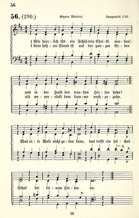 Vierstimmige Melodien für das Gesangbuch: zum gottesdienstlichen und häuslichen Gebrauch in Evangelischen Mennoniten-Gemeinden page 56