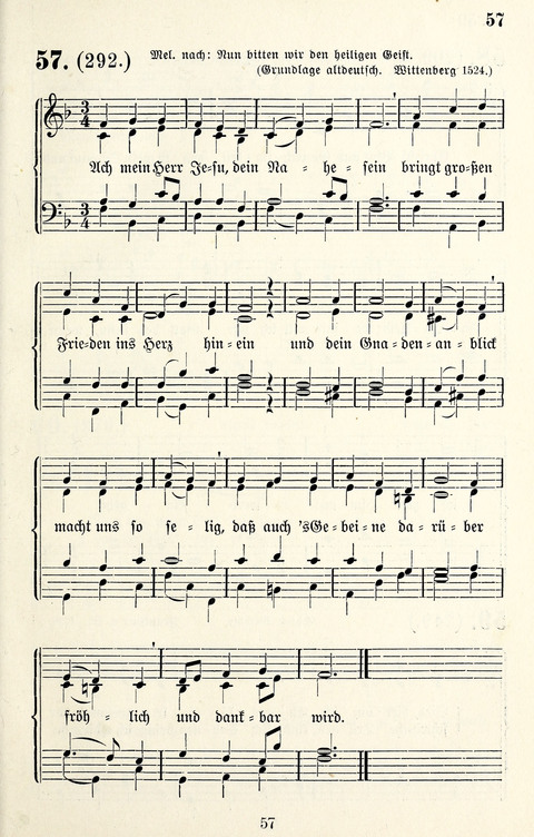 Vierstimmige Melodien für das Gesangbuch: zum gottesdienstlichen und häuslichen Gebrauch in Evangelischen Mennoniten-Gemeinden page 57