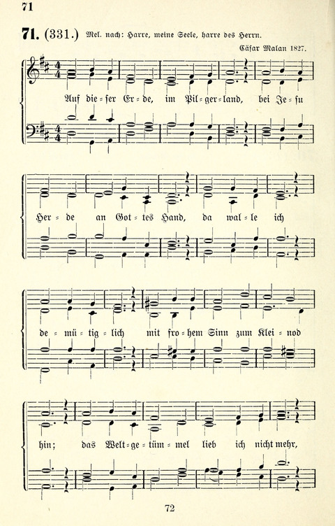 Vierstimmige Melodien für das Gesangbuch: zum gottesdienstlichen und häuslichen Gebrauch in Evangelischen Mennoniten-Gemeinden page 72