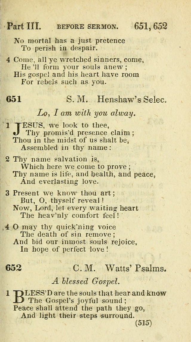 The Virginia Selection of Psalms and Hymns and Spiritual Songs: from the most approved authors; adapted to the various occasions of public and social meetings (New Ed. Enl. and Imp.) page 517