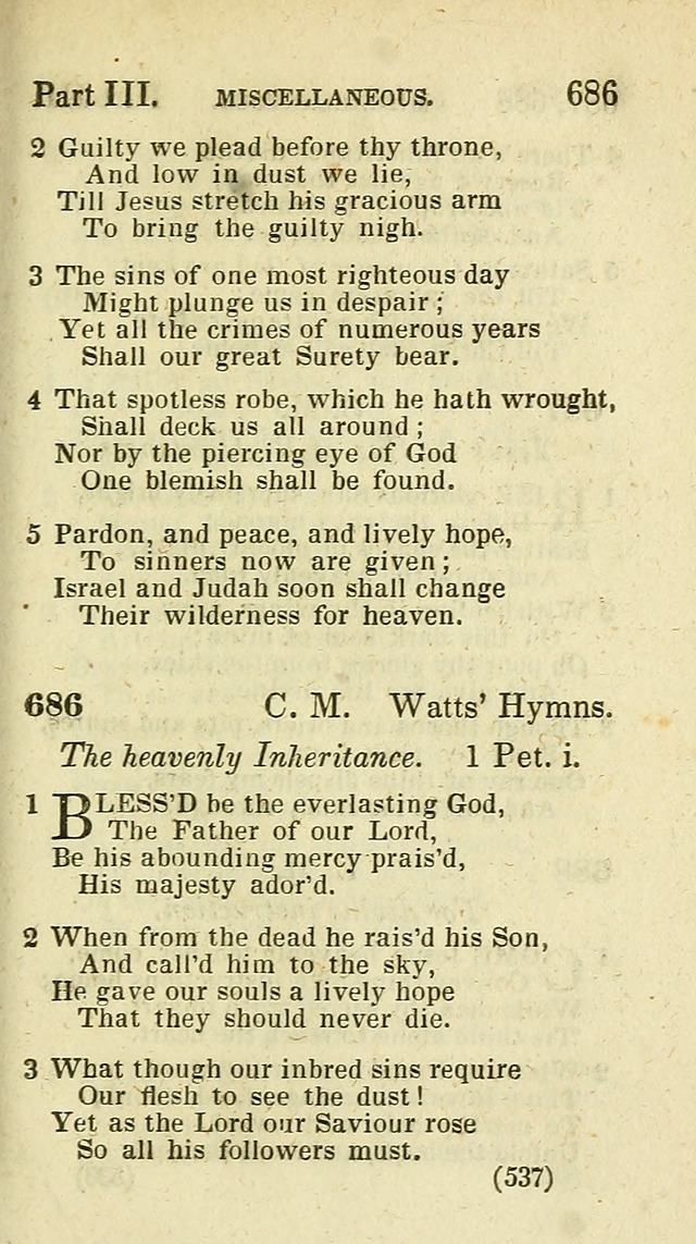 The Virginia Selection of Psalms and Hymns and Spiritual Songs: from the most approved authors; adapted to the various occasions of public and social meetings (New Ed. Enl. and Imp.) page 539