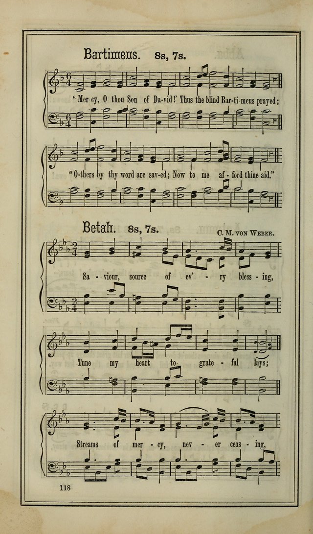 The Voice of melody: a choice collection of hymn tunes for choirs, prayer-meetings, congregations, and family use page 118
