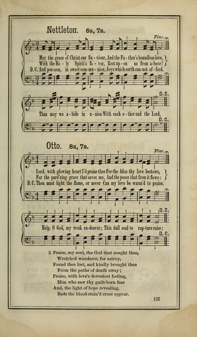 The Voice of melody: a choice collection of hymn tunes for choirs, prayer-meetings, congregations, and family use page 121