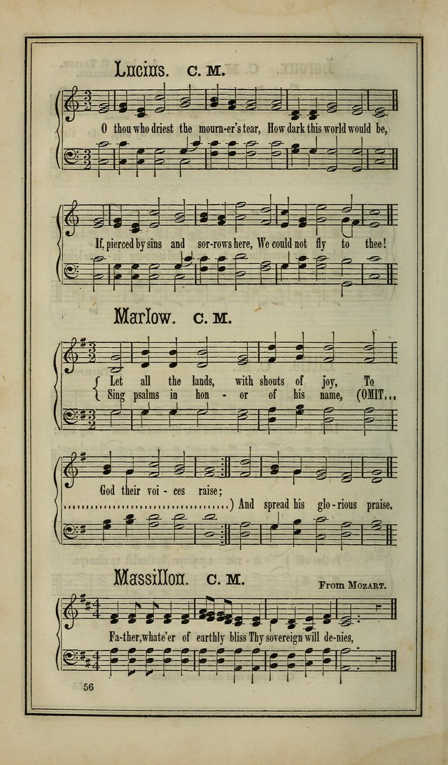 The Voice of melody: a choice collection of hymn tunes for choirs, prayer-meetings, congregations, and family use page 56