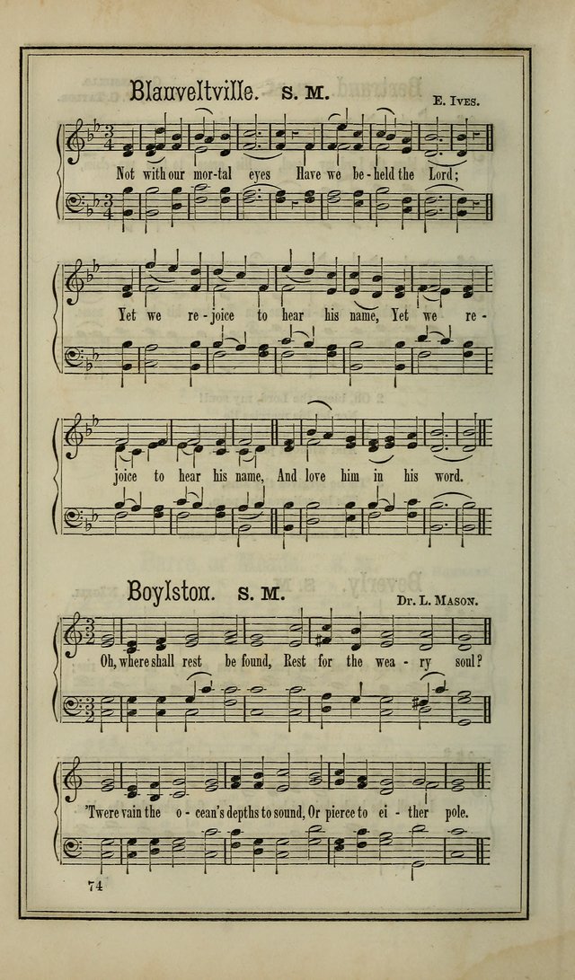 The Voice of melody: a choice collection of hymn tunes for choirs, prayer-meetings, congregations, and family use page 74