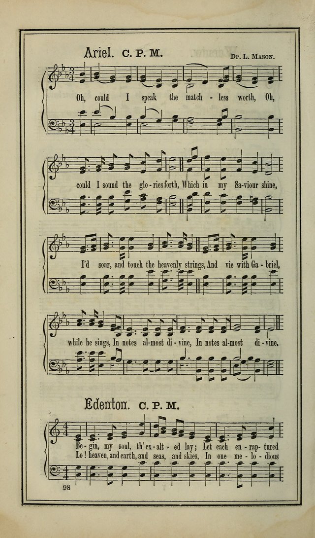 The Voice of melody: a choice collection of hymn tunes for choirs, prayer-meetings, congregations, and family use page 98
