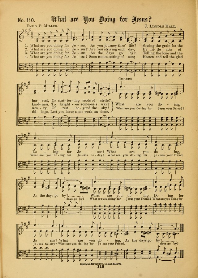 The Voice of Praise: a compilation of the very best sacred songs for use in Sunday Schools and praise services page 110