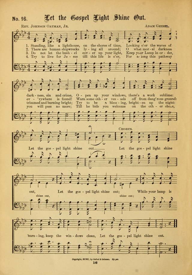 The Voice of Praise: a compilation of the very best sacred songs for use in Sunday Schools and praise services page 16
