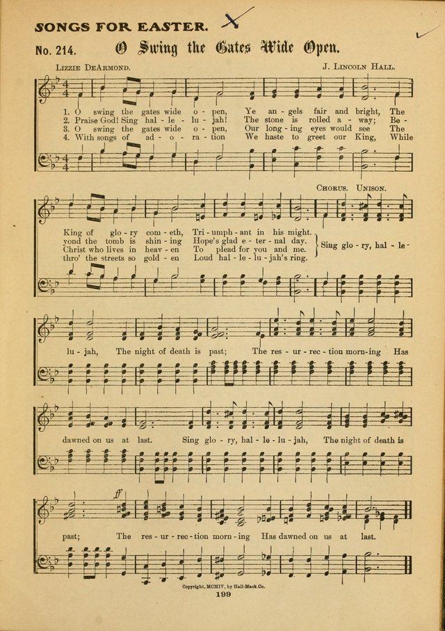 The Voice of Praise: a compilation of the very best sacred songs for use in Sunday Schools and praise services page 199