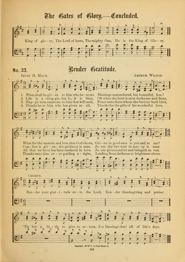 The Voice of Praise: a compilation of the very best sacred songs for use in Sunday Schools and praise services page 33