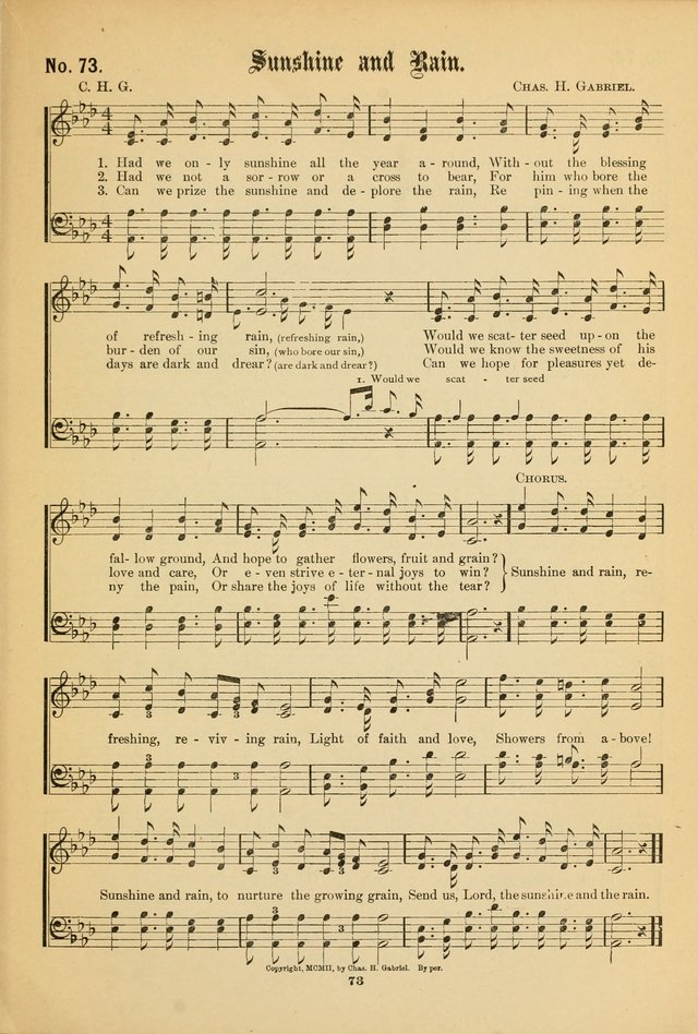 The Voice of Praise: a compilation of the very best sacred songs for use in Sunday Schools and praise services page 73