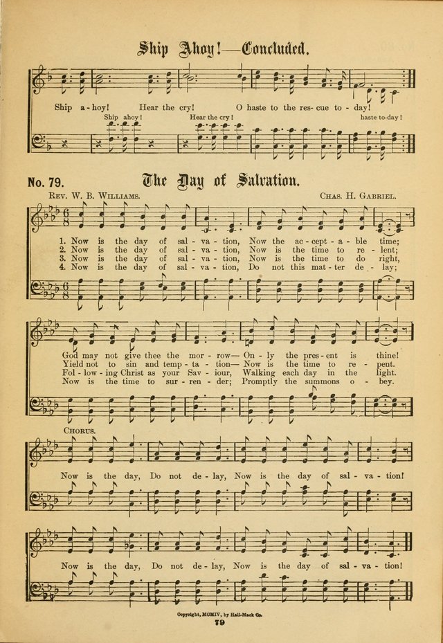 The Voice of Praise: a compilation of the very best sacred songs for use in Sunday Schools and praise services page 79