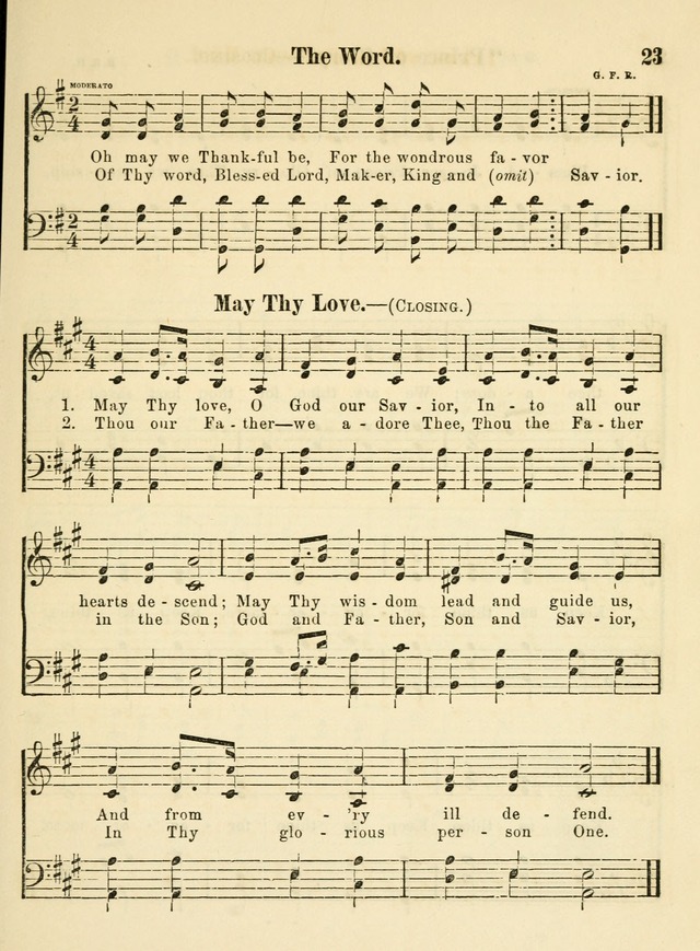 The Welcome: a book of hymns, songs and lessons for the children of the New Church (3rd ed.) page 23