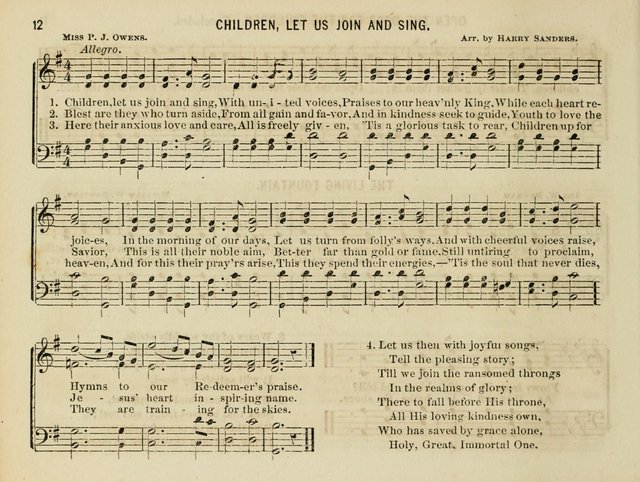 The Welcome: a collection of songs, hymns, chants, anthems and choruses,for the Sabbath school and home sircle page 12