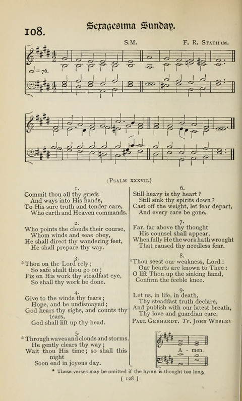 The Westminster Abbey Hymn-Book: compiled under the authority of the dean of Westminster page 128