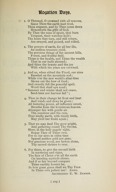 The Westminster Abbey Hymn-Book: compiled under the authority of the dean of Westminster page 219
