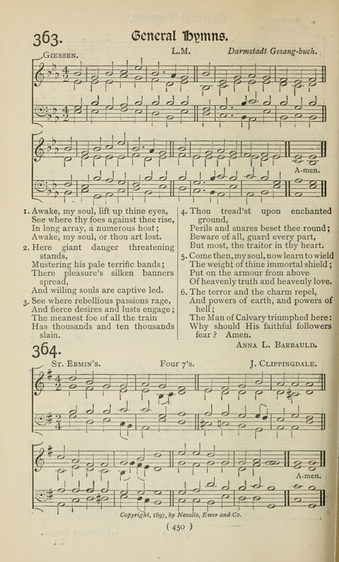 The Westminster Abbey Hymn-Book: compiled under the authority of the dean of Westminster page 450