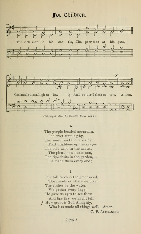 The Westminster Abbey Hymn-Book: compiled under the authority of the dean of Westminster page 505