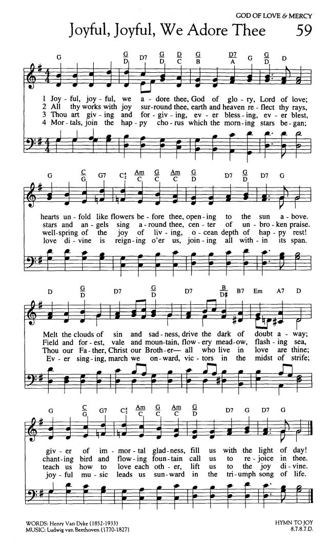 joyful joyful we adore thee guitar chords