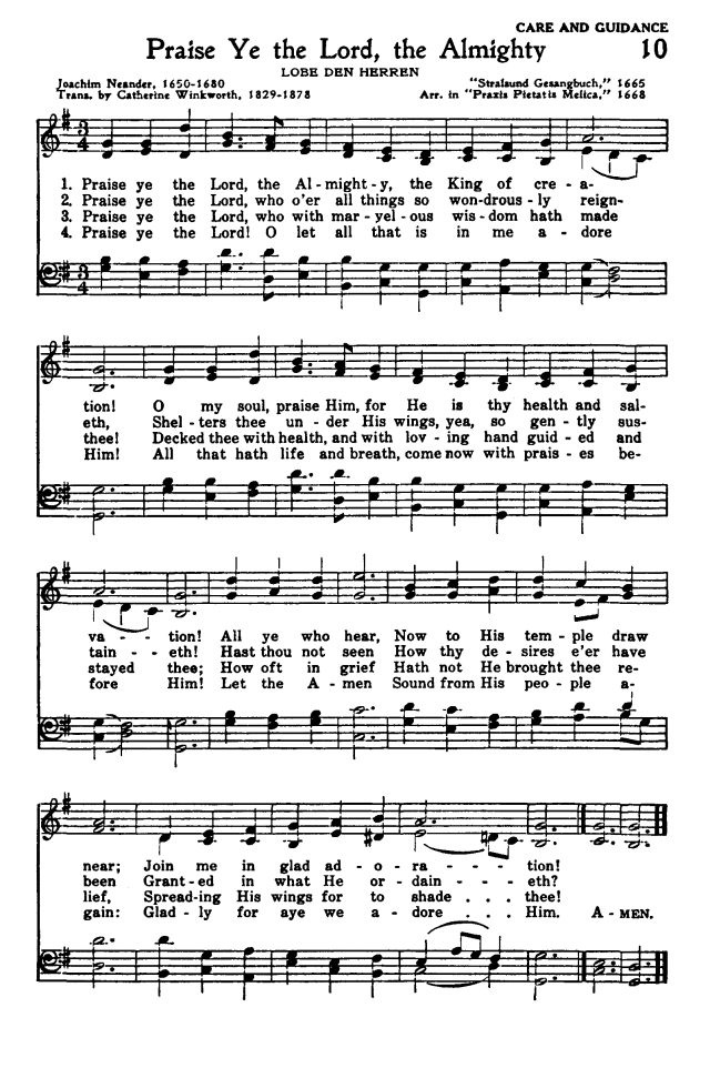 Worship and Service Hymnal: For Church, School, and Home 10. Praise ye