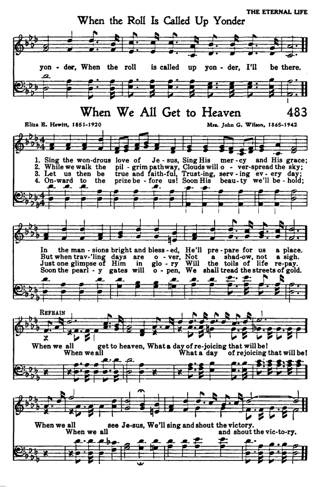 Worship and Service Hymnal For Church, School, and Home 482. When the trumpet of the Lord shall