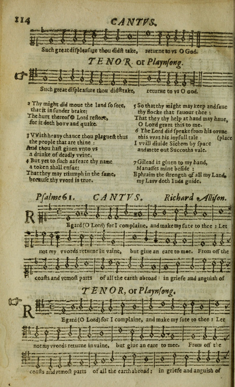 The Whole Booke of Psalmes: with the Hymnes Evangelicall, and Songs Spirituall page 116