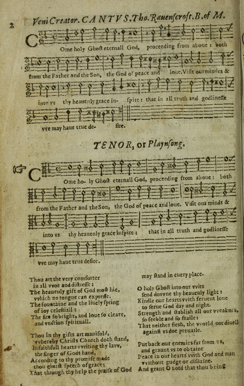 The Whole Booke of Psalmes: with the Hymnes Evangelicall, and Songs Spirituall page 2