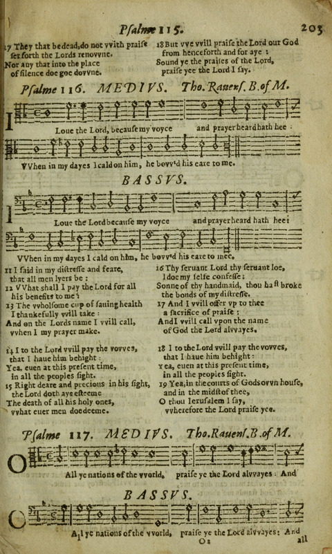 The Whole Booke of Psalmes: with the Hymnes Evangelicall, and Songs Spirituall page 205